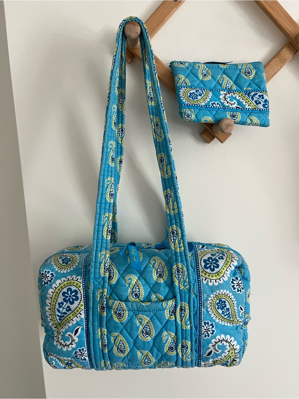 Vera Bradley Bermuda Blue 100 Bag & Coin Purse
